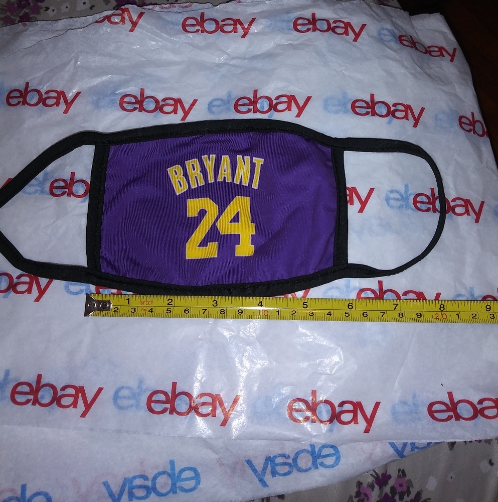 BRYANT #24 Purple Yellow CLOTH Face Mask Facemask - Picture 3 of 7